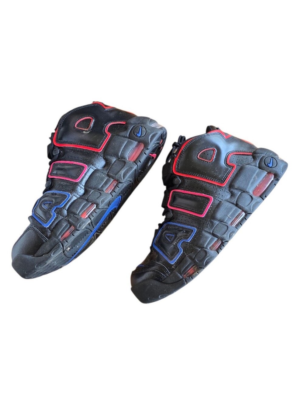 Nike Air More Uptempo Black Multi-Color Outline Sneakers Men's Size 10.5 - Picture 5 of 9